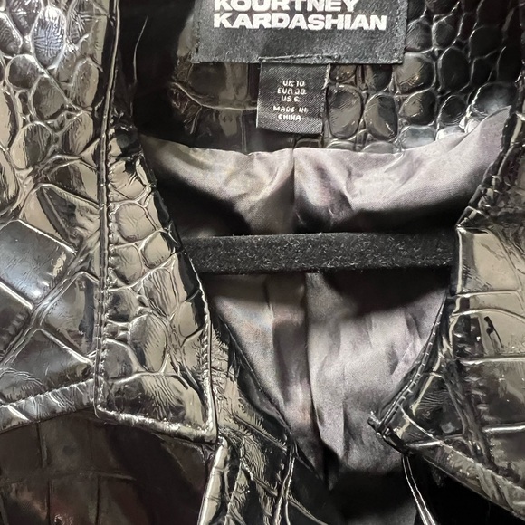 Kardashian Kollection Glossy Black Trench Coat - Picture 2 of 10